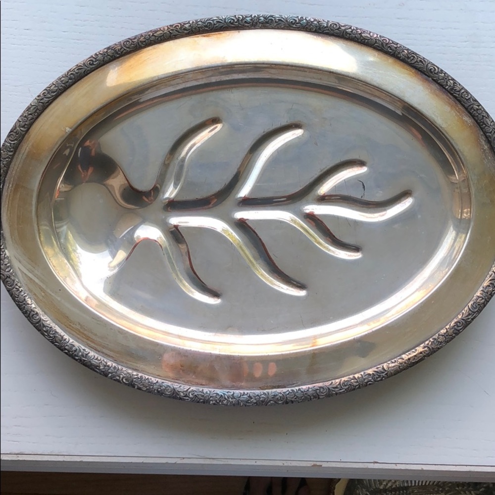 Silver plated serving platter